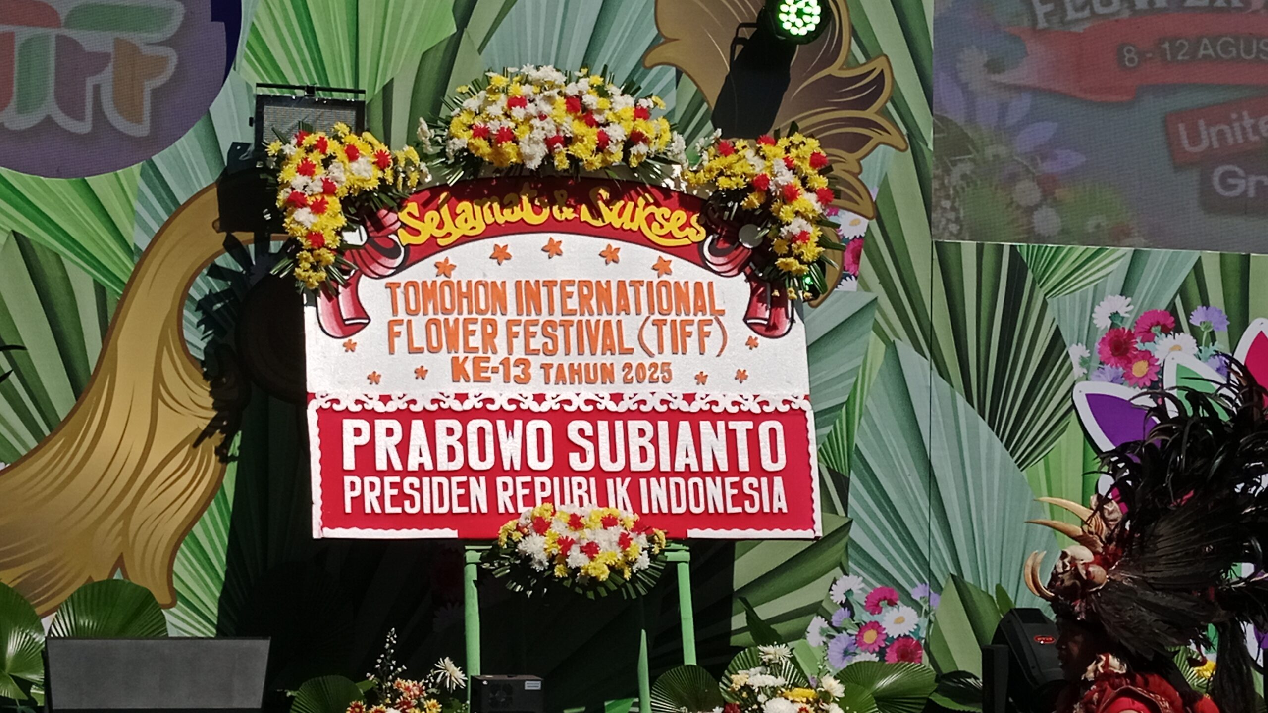 Foto: Karangan Bunga Ucapan Selamat dari Presiden RI Prabowo